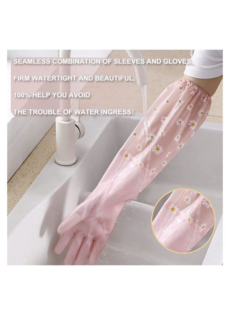 Generic 3 Pairs Reusable Rubber Dishwashing Cleaning Gloves Non-Slip Laundry Kitchen Gardening Waterproof Household Gloves  - Image 4