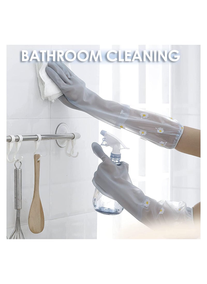 Generic 3 Pairs Reusable Rubber Dishwashing Cleaning Gloves Non-Slip Laundry Kitchen Gardening Waterproof Household Gloves  - Image 2