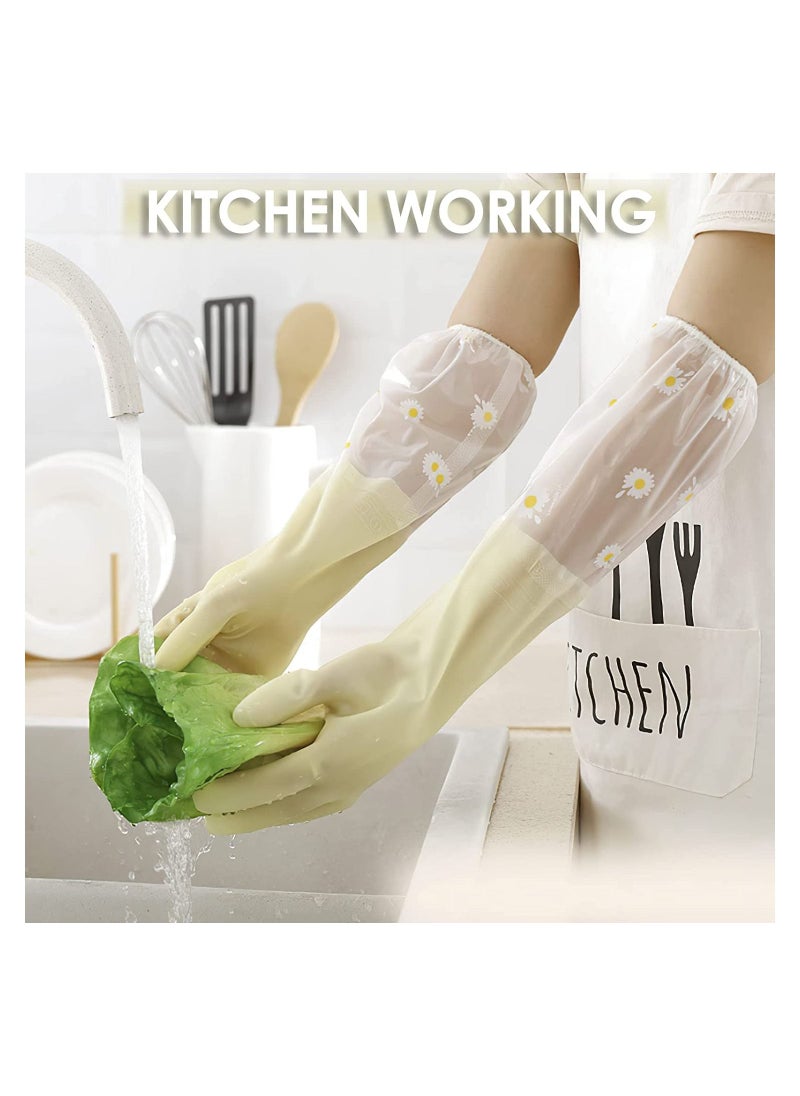 Generic 3 Pairs Reusable Rubber Dishwashing Cleaning Gloves Non-Slip Laundry Kitchen Gardening Waterproof Household Gloves  - Image 3