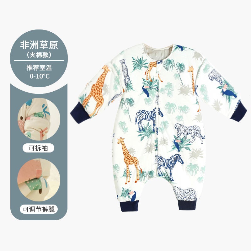 Yinxiuli Cotton Sleeping Bag Baby Fall Legs Thickened Children Kick-Proof Baby Sleeping Bag - Image 1