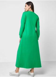 Refka by modanisa Pocket Detail Crew Neck Dress  - Image 2