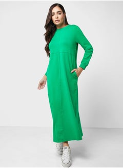Refka by modanisa Pocket Detail Crew Neck Dress  - Image 4