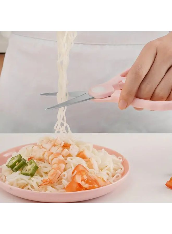 Kids Stainless Steel Food Scissors C1 Blue With Storage Box Safe Portable Kitchen Shears For Vegetables Meat And Pasta Home And Restaurant Use - Image 4
