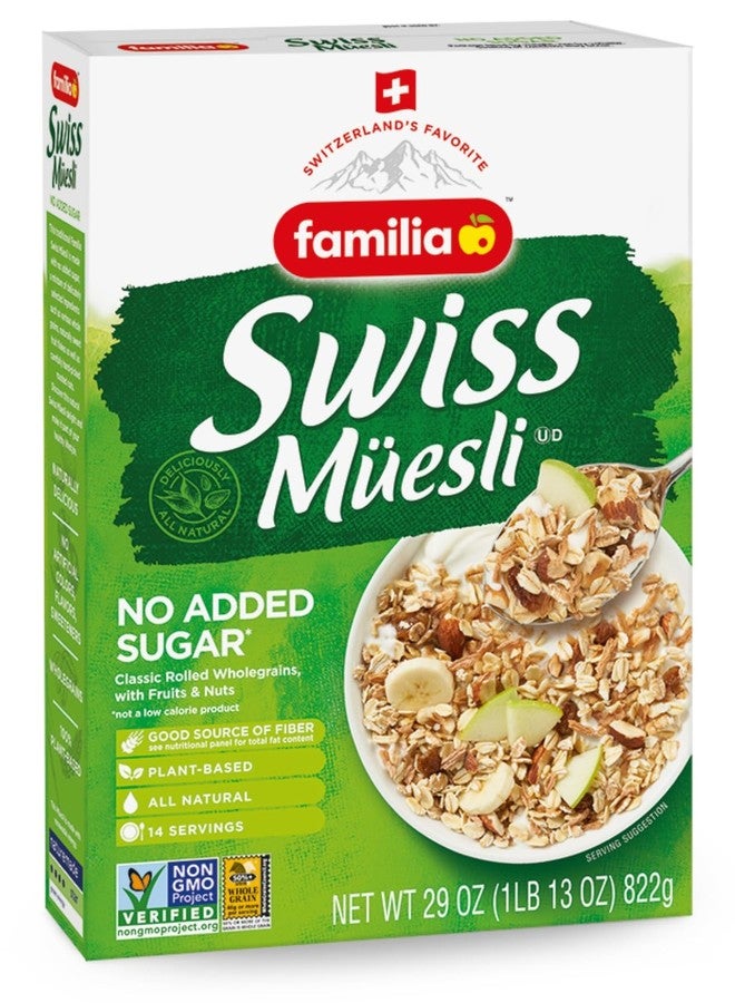 Familia Swiss Muesli Cereal, 0g Added Sugar, Energy-Packed Cereal with Raisins, Hazelnuts and Almonds, 29 Ounce Box (Pack of 3) - Image 2