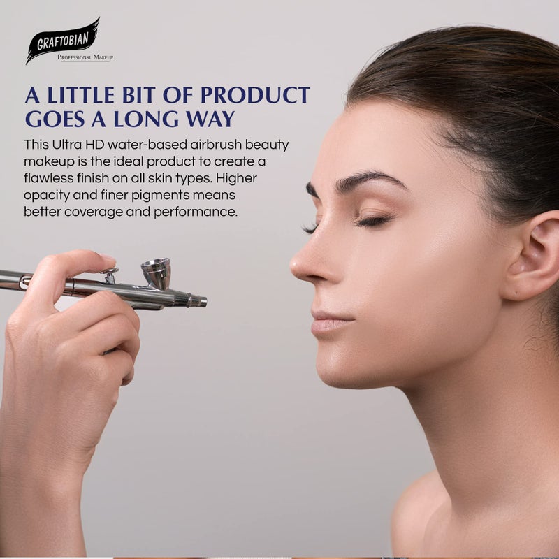 Graftobian GlamAire Airbrush Makeup by Graftobian - High Definition Airbrush Foundation, Professional Formula for Long-Lasting Wear, For Makeup Artists and Beauty Aficionados, Made in USA, Buttermilk - Image 3