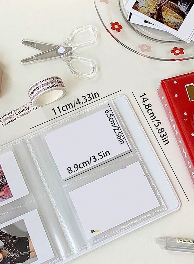 3 Inch Mini Kpop Photocard Album with 72 Pockets – Cute Love Heart Hollow Cover Binder, Small Photo Card Holder for DIY or Business Cards (Pink) - Image 2