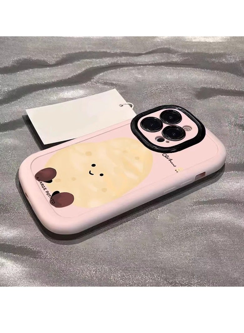 NIBEMINENT A Big Potato Protective TPU Case Cover For iPhone 16 Pro, Pink