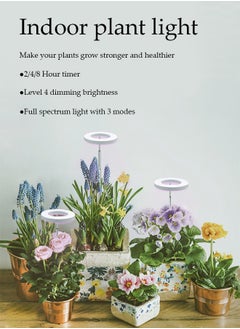 DUNISO USB Angel Ring Plant Growth Light, timed dimming, telescopic pole, full spectrum succulent fill light for flowers and plants, used indoors to promote plant growth  - Image 3