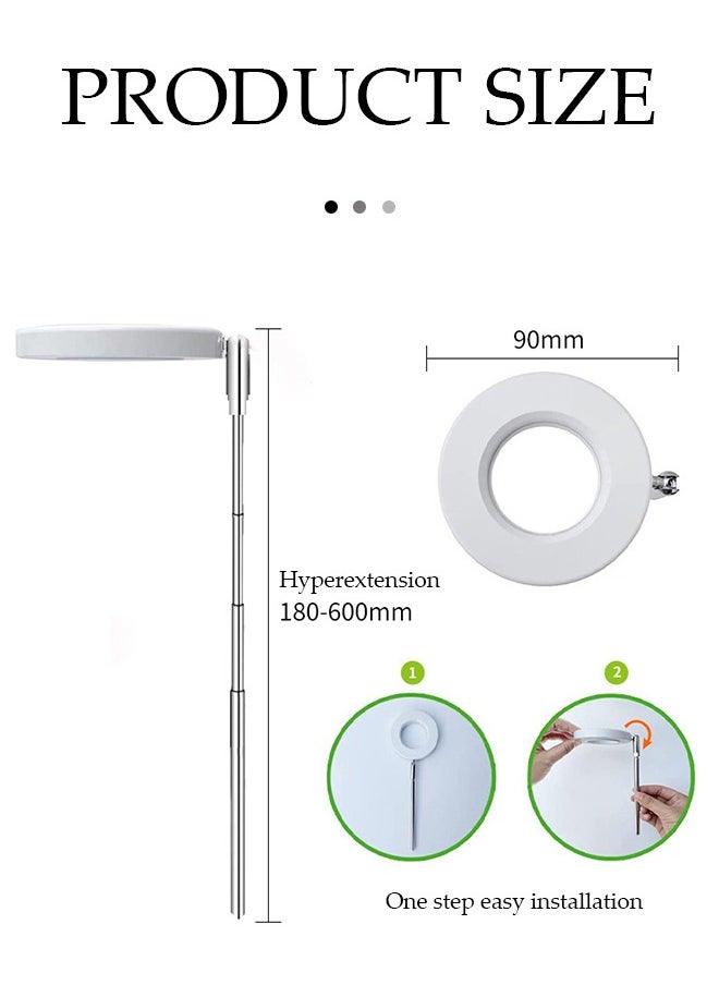 DUNISO USB Angel Ring Plant Growth Light, timed dimming, telescopic pole, full spectrum succulent fill light for flowers and plants, used indoors to promote plant growth  - Image 2