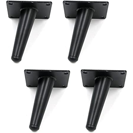 Generic Aakash Dcor 4 Inch Black Metal Sofa LegsSet of 4 Durable Replacement Sofa Paya Modern Rustproof Sturdy Furniture Legs for Home Office Cone Shape Leg  - Image 1