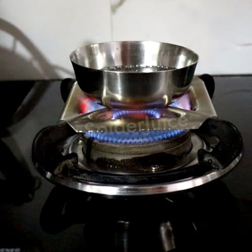 SpiderJuice 2Pc Removable Square Shape Gas Burner Stand for Small Utensils Vessels Vaghar Kadai Bowls Sauce Pans Tadka Pots Vati Chulha Stove Top Plate Support Jali Hot Bartan Holder Trivet - Image 5