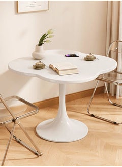 C&C Home Multipurpose Use Small Tulip Dining Table Metal Base Coffee Table Center Table Wood Tabletop Workstation Computer Table for Living Room Bedroom 80x73 cm  - Image 5