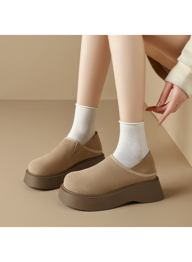 ZHR While Stocks Last】versatile Commuter College Style Slip-on Lazy Shoes Cow Suede Retro Women's Single Shoes Birkenstock - Image 4
