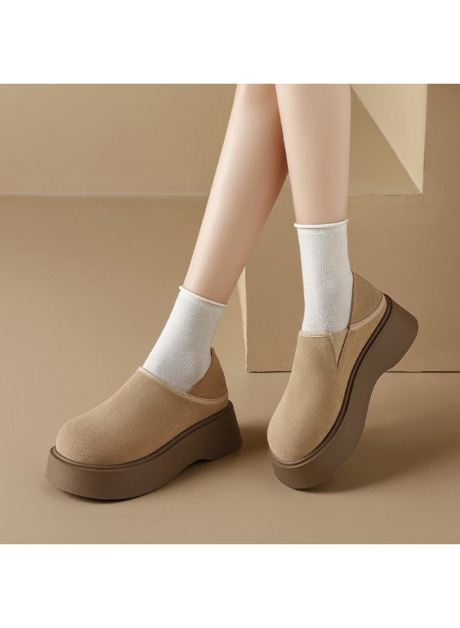 ZHR While Stocks Last】versatile Commuter College Style Slip-on Lazy Shoes Cow Suede Retro Women's Single Shoes Birkenstock - Image 5
