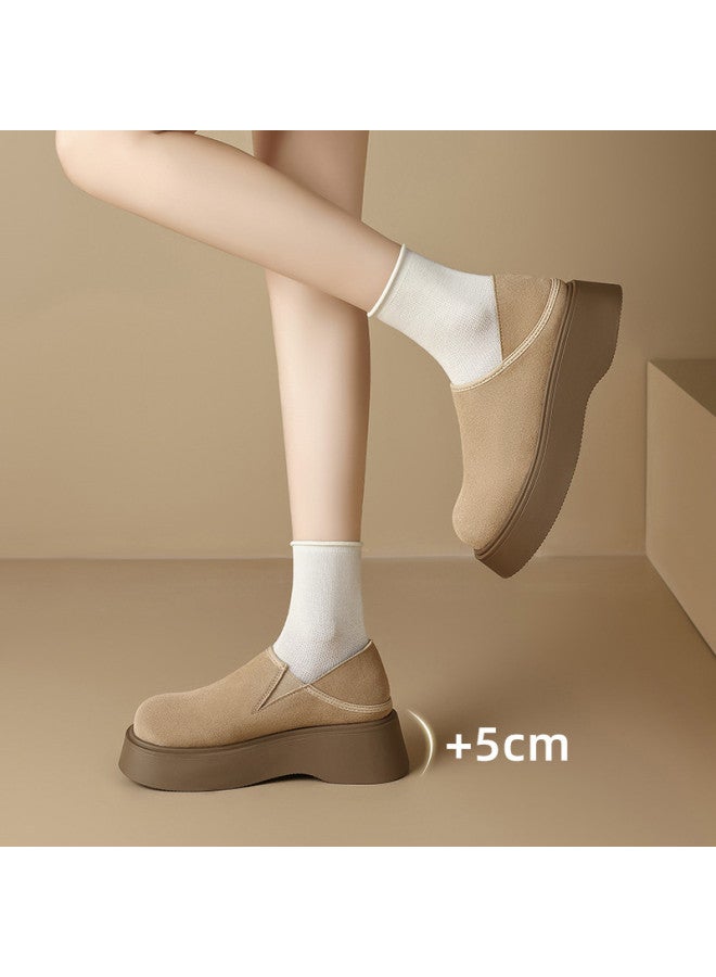 ZHR While Stocks Last】versatile Commuter College Style Slip-on Lazy Shoes Cow Suede Retro Women's Single Shoes Birkenstock - Image 3