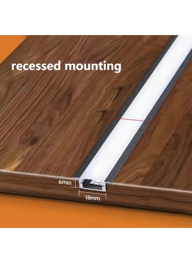 6 قطع من قنوات LED المصنوعة من الألومنيوم الأسود على شكل حرف U مع غطاء وملحقات - Image 4