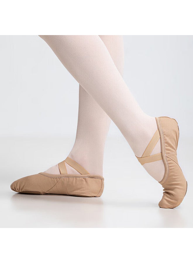 Sansha Dance Shoes, Ballet Shoes, Practice Shoes, Soft Shoes, Slightly Elastic Cat Paw Shoes S62d, Sand Color, Size 40 - Image 4