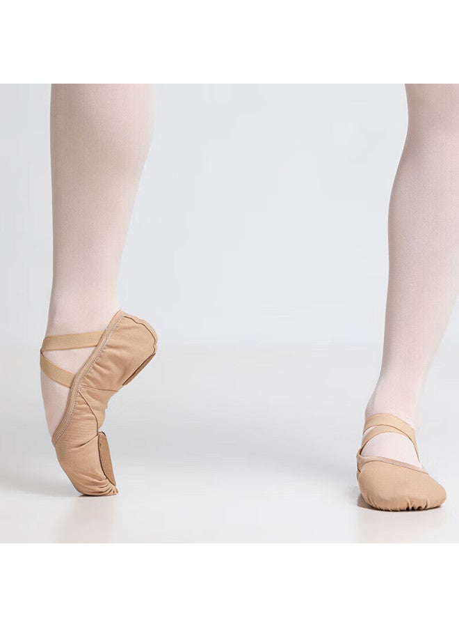 Sansha Dance Shoes, Ballet Shoes, Practice Shoes, Soft Shoes, Slightly Elastic Cat Paw Shoes S62d, Sand Color, Size 40 - Image 3