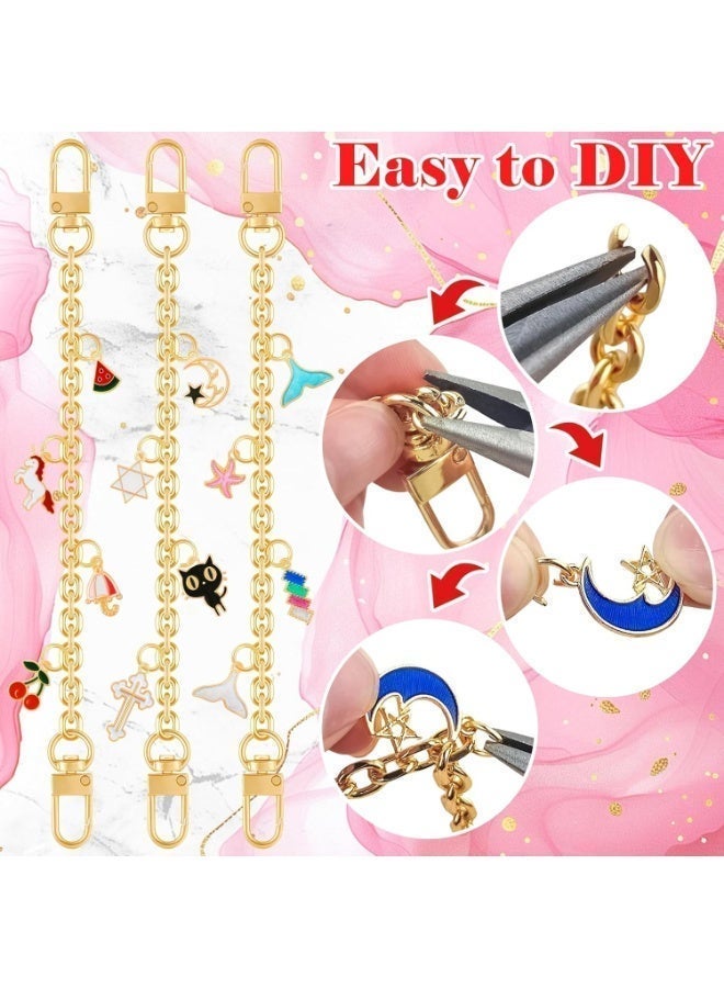 76Pcs Keychain Making Kit, DIY Bag Charm Chain Making Crafts Including 30 Random Charms 10 Keychain Clips Hooks 5 Extender Chains 30 Jump Ring and 1 Jewelry Plier for Crafts - Image 3