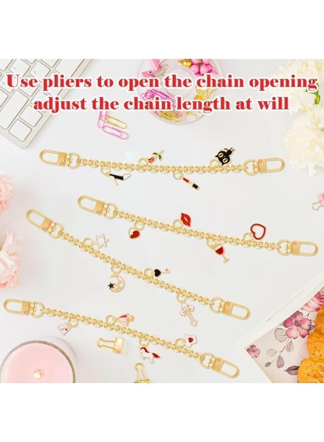 76Pcs Keychain Making Kit, DIY Bag Charm Chain Making Crafts Including 30 Random Charms 10 Keychain Clips Hooks 5 Extender Chains 30 Jump Ring and 1 Jewelry Plier for Crafts - Image 4