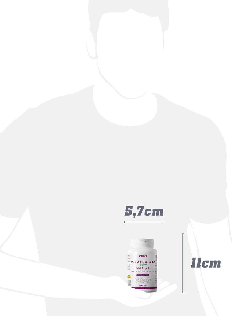 HSN Vitamin B12 (METHYLCOBALAMIN) 1000mcg - 120 veg caps - Image 4