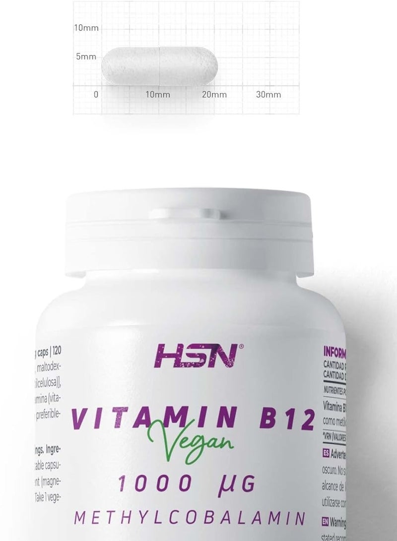 HSN Vitamin B12 (METHYLCOBALAMIN) 1000mcg - 120 veg caps - Image 3