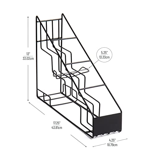 Mind Reader Coffee Syrup Station, Coffee Bar Accessories, Kitchen Countertop Organizer, Metal, 4.25"L x 17.25"W x 13"H, Black - Image 3