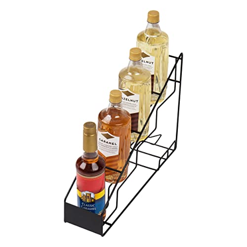 Mind Reader Coffee Syrup Station, Coffee Bar Accessories, Kitchen Countertop Organizer, Metal, 4.25"L x 17.25"W x 13"H, Black - Image 4