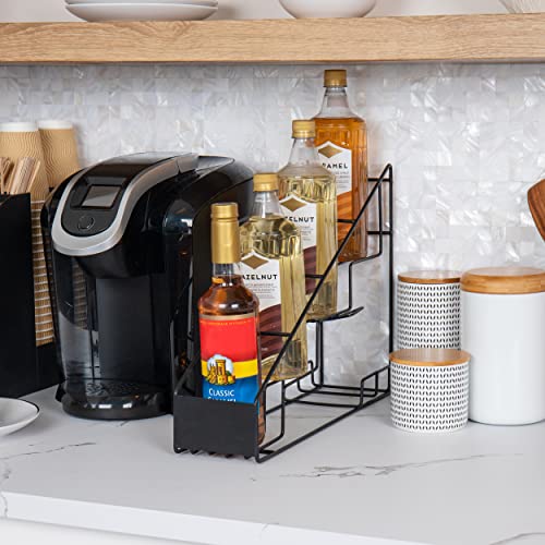 Mind Reader Coffee Syrup Station, Coffee Bar Accessories, Kitchen Countertop Organizer, Metal, 4.25"L x 17.25"W x 13"H, Black - Image 2
