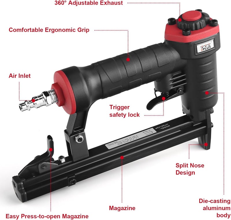 3Plus HT5014SP Pneumatic 20 Gauge Stapler, T50 Upholstery Stapler, 1/4-Inch to 9/16-Inch - Image 5