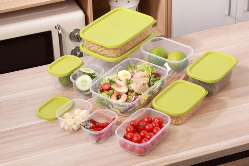 Hexwell 8 pcs Plastic Storage Containers with Lids Airtight Stackable Fridge Food Storage Boxes For Kitchen - Leak proof, Microwave and Freezer Safe - 1330ml, 520ml and 210ml (Multicolor) - Image 3
