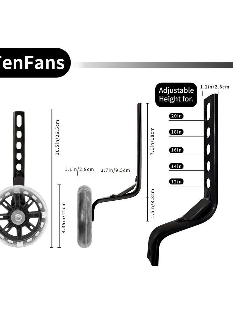 Generic Kids Bike Support Wheel, Rear Training Wheel Stabilizer for 12 14 16 18 20 Inch Bike Silent Flash Wheel Boys and Girls Practice Stabilizer Mounting Kit (1 Set, Black) - Image 4