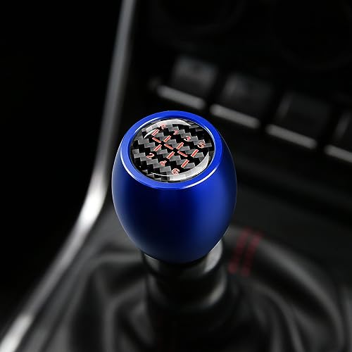 KUNGKIC for MT 2021-2025 Toyota GR86 Subaru BRZ Aluminum Manual Gearbox Shift Shifter Knob with Real Carbon Fiber Sticker Interior Accessories (Blue) - Image 4