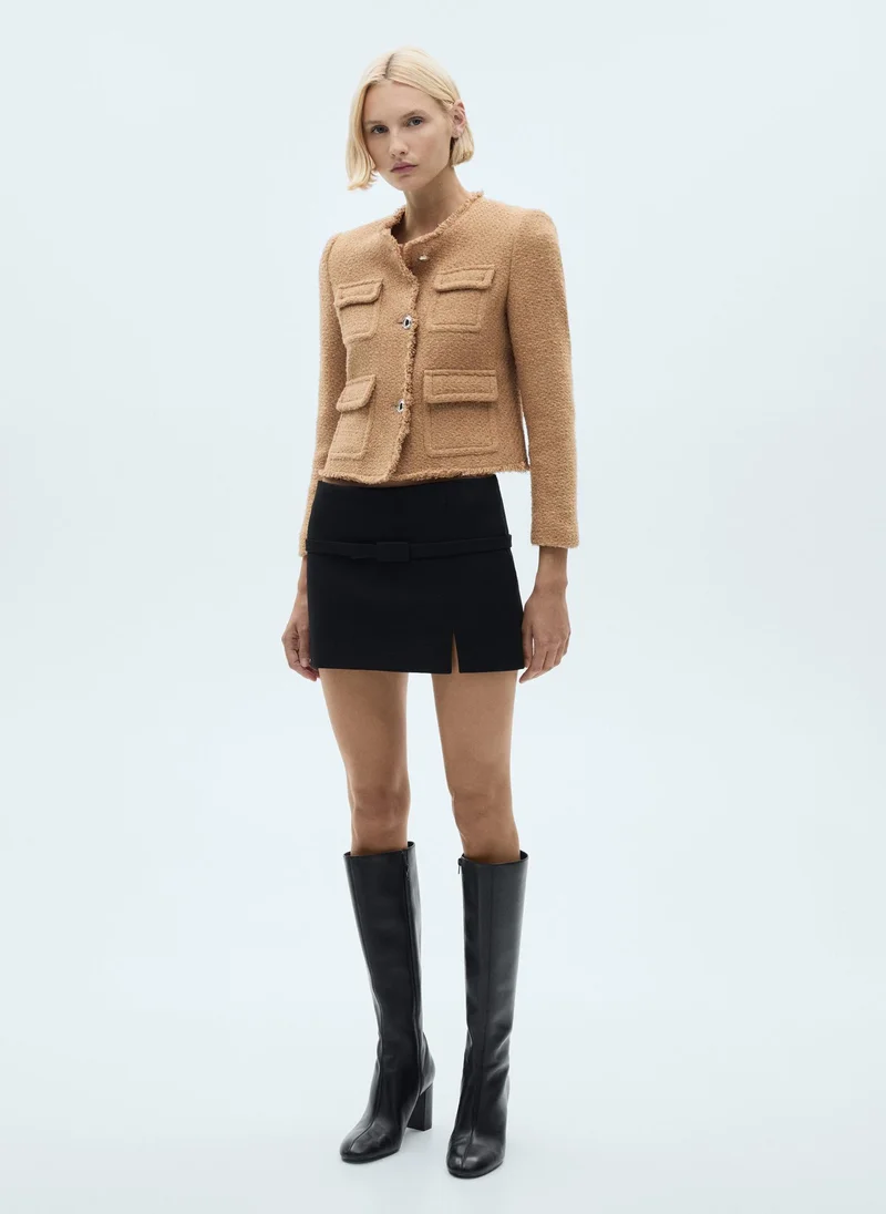 MANGO Pocket Tweed Jacket