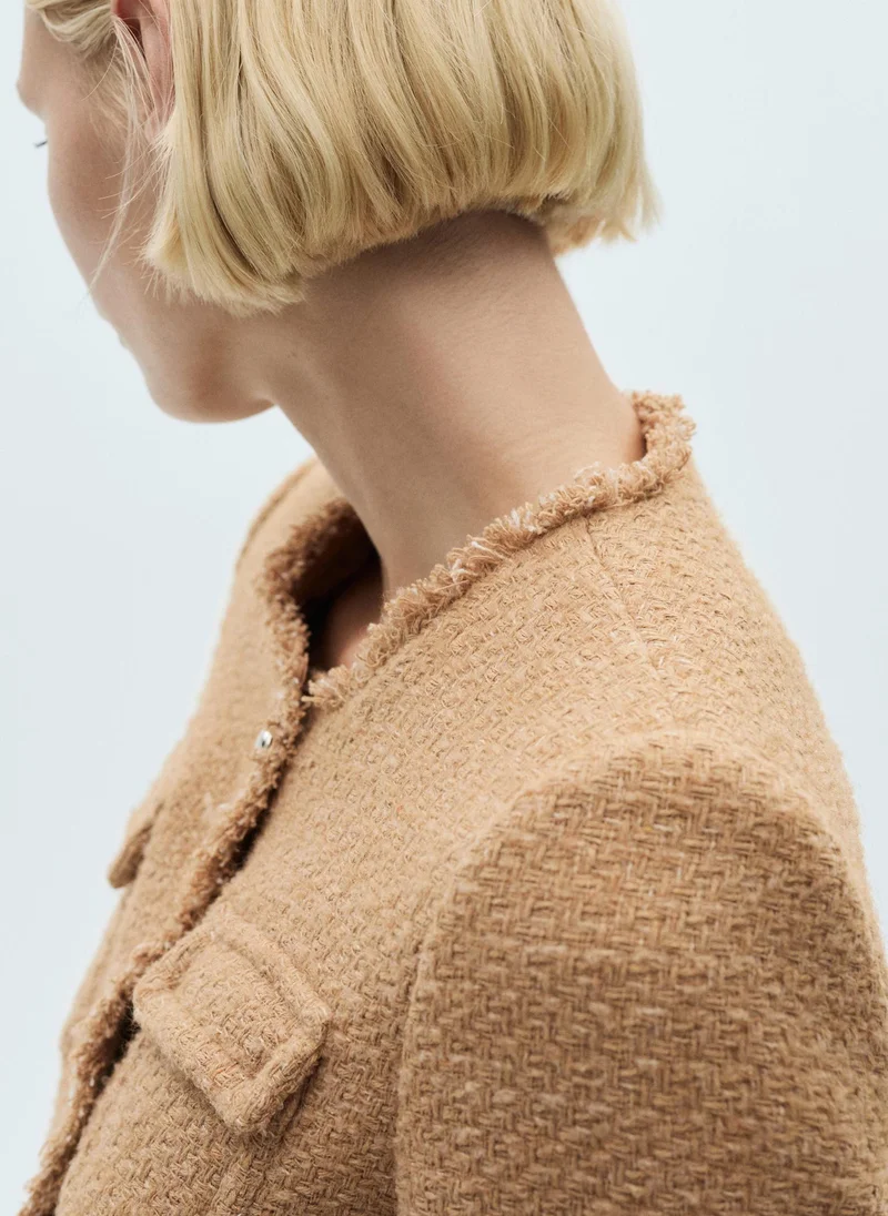 MANGO Pocket Tweed Jacket