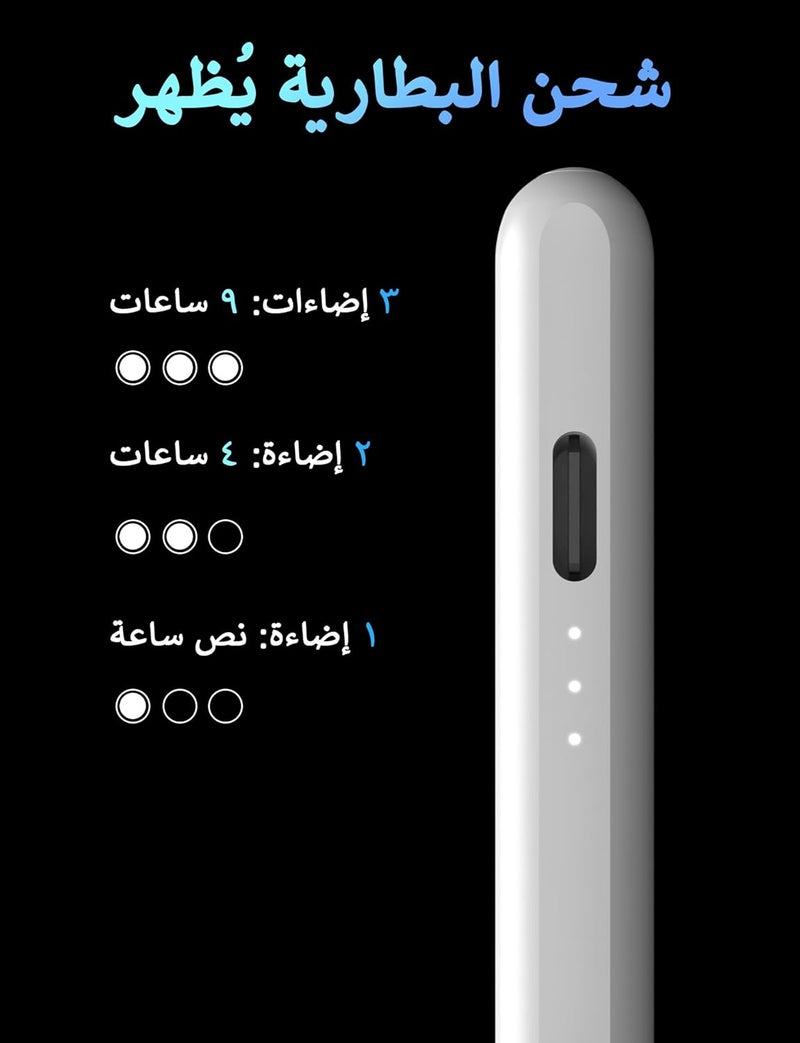 قلم اللمس لأجهزة iPad 2018-2026، قلم شحن سريع لمدة 13 دقيقة مع رفض راحة اليد/حساسية الميل، متوافق مع iPad Air 3/4/5/6، mini 5/6، iPad 6/7/8/9/10، iPad Pro 11"/12.9"/M4 - Image 4