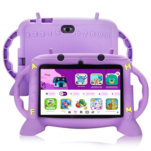MengDash Kids Tablet, 7 inch Tablet for Kids 2-10, Educational Learning Toddler Tablet Android 11, 3GB RAM+32GB ROM Storage, Google Play YouTube, Baby Girl boy Present（Purple） - Image 1