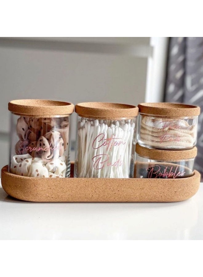 زجاج متعدد الوظائف ماكياج أداة تخزين زجاجة 4pcs الغبار مقاومة للجمال خلاط القطن وسادة الشعر فرقة منظم مربع مع قاعدة - Image 2