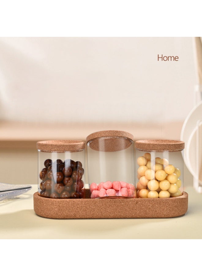 زجاج متعدد الوظائف ماكياج أداة تخزين زجاجة 4pcs الغبار مقاومة للجمال خلاط القطن وسادة الشعر فرقة منظم مربع مع قاعدة - Image 4