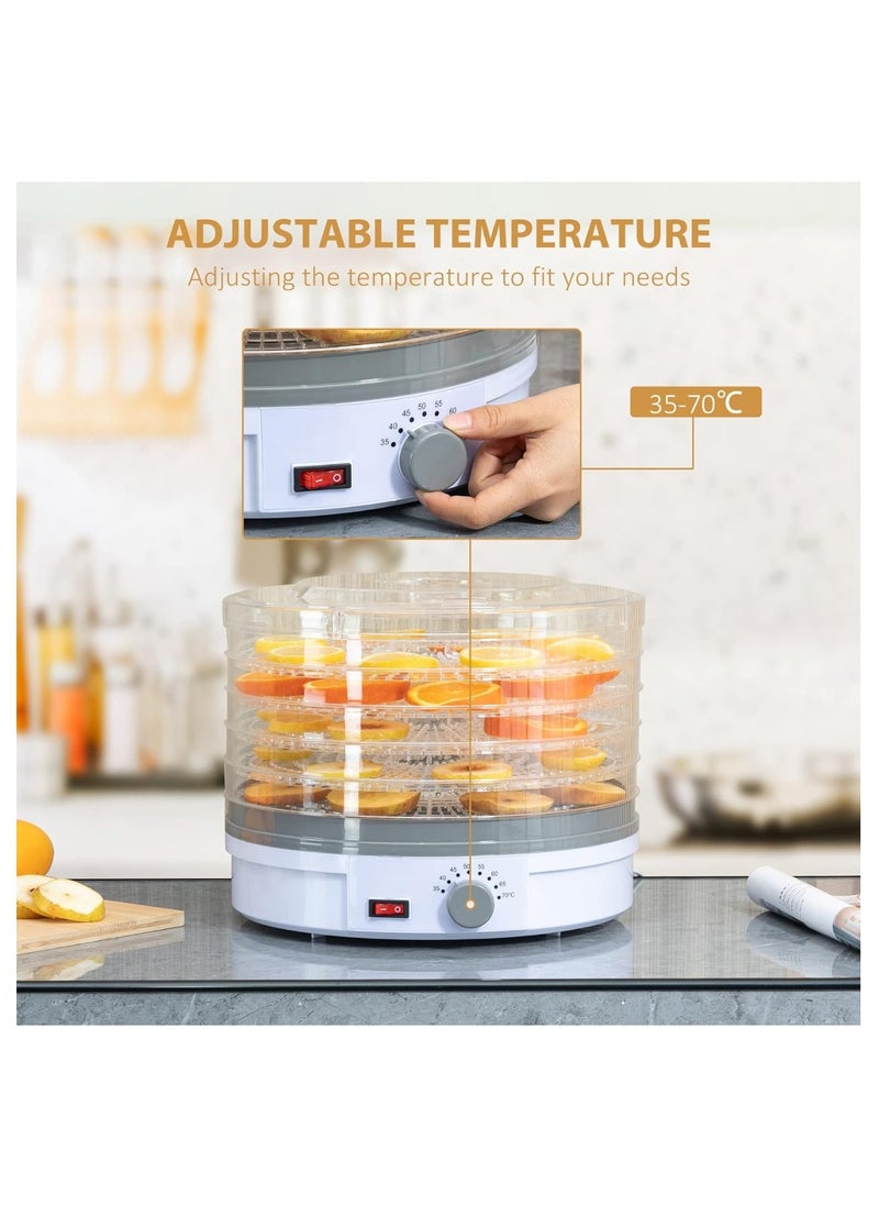 Generic - Electric Food Dehydrator Machine 5 Tray Tier Fruit Dryer Beef Jerky Herbs Dryer with Adjustable Thermostat - Image 1