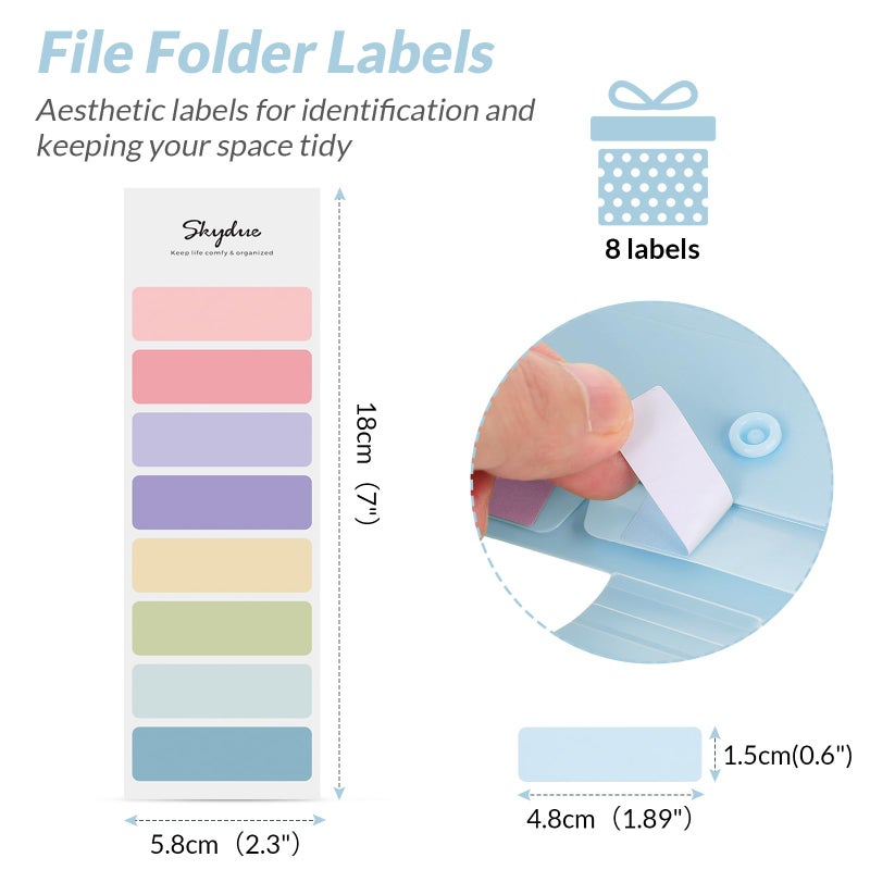 SKYDUE Expanding File Organizer with 5 Pockets, Accordion File Folders with Labels, Portable Document Paper Bill Receipt Organizer, Home College School Office Supplies, Letter Size,Babyblue - Image 5