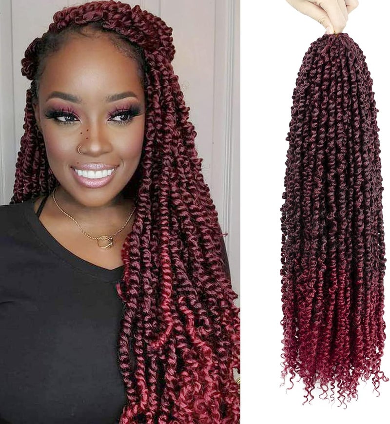 NAYOO Passion Twist Hair - 8 Packs 24 Inch Passion Twist Crochet Hair For Black Women, Crochet Pretwisted Curly Hair Passion Twists Synthetic Braiding Hair Extensions (24 Inch 8 Packs, TBUG) - Image 1