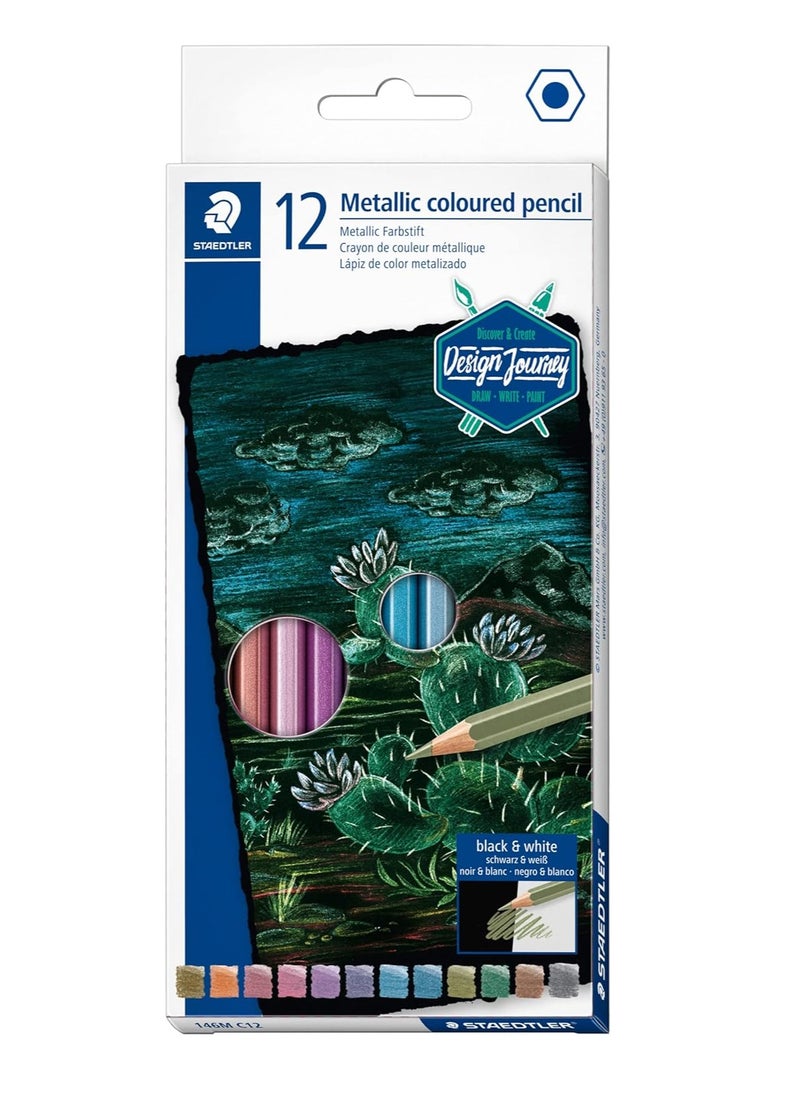 STAEDTLER 12-Piece Design Journey Metallic Colour Pencils  - Image 1
