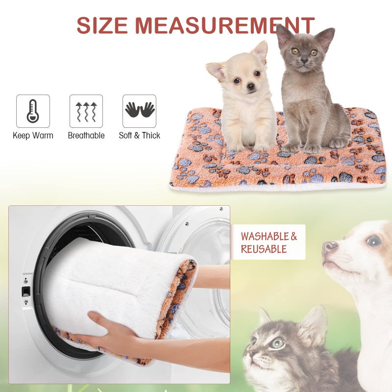Tuanse 4 Pack Ultra Soft Dog Cat Bed Mat Small Animal Guinea Pig Bed with Cute Print Reversible Fleece Dog Crate Kennel Pad Cozy Washable Thickened Hamster Pet Beds Mat(13 x 19 Inches,Vivid Color) - Image 5