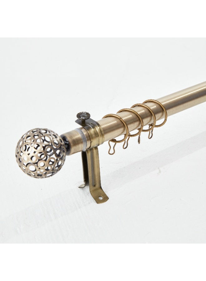 فكسر قضيب ستارة ذهبي قابل للتعديل من فيكسر – من 1.5 متر إلى 3 أمتار، قضيب معدني قابل للتمديد مع نهايات زخرفية على شكل قفص وحلقات ستارة – ملحق أنيق لمعالجة النوافذ - Image 2