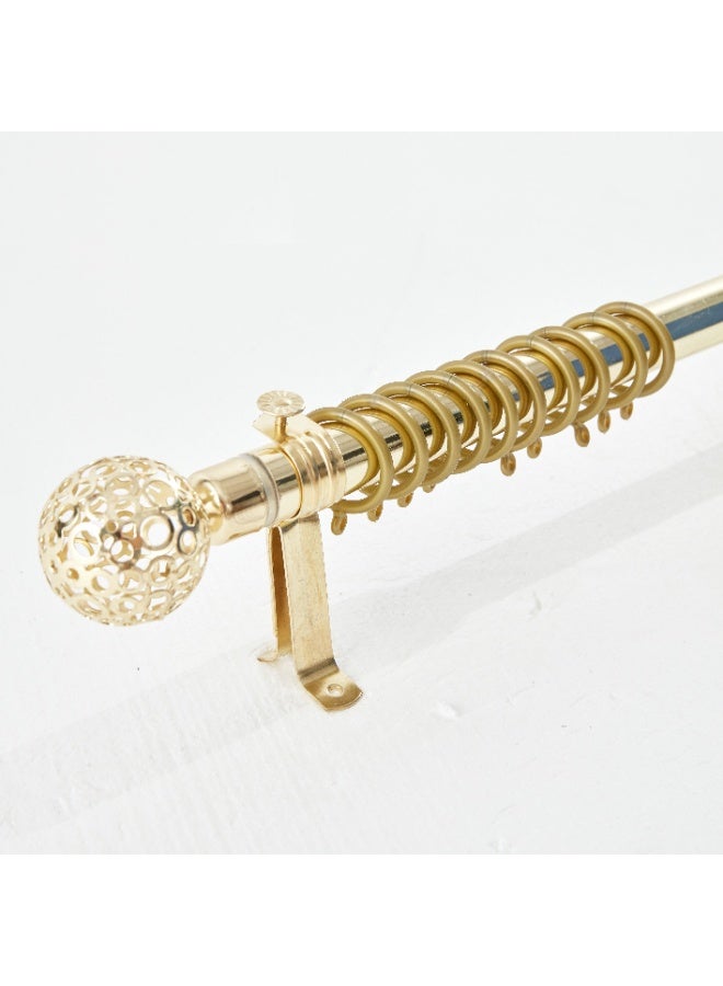 فكسر قضيب ستارة ذهبي قابل للتعديل من فيكسر – من 1.5 متر إلى 3 أمتار، قضيب معدني قابل للتمديد مع نهايات زخرفية على شكل قفص وحلقات ستارة – ملحق أنيق لمعالجة النوافذ - Image 4