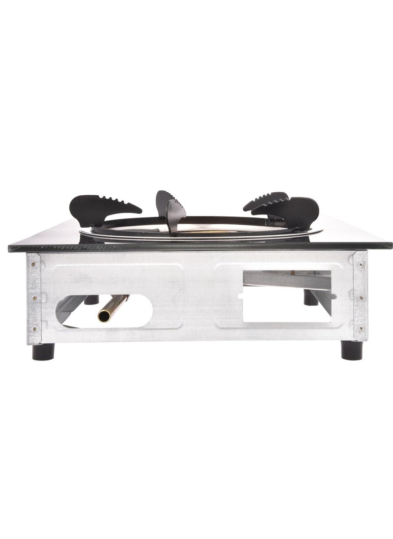 REFURA Single Burner Gas Stove Glass Top Black RE-8012  - Image 4