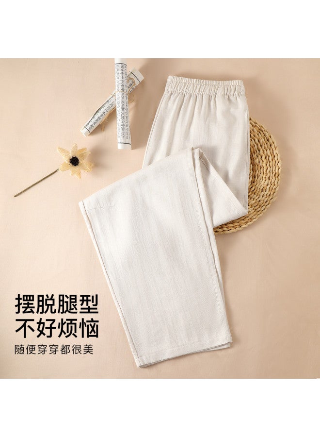 Moonbadi Thin High-Waisted Wide-Leg Trousers, Women'S Casual Long Pants, Comfortable, Breathable, Loose-Fitting, Slimming - Image 4