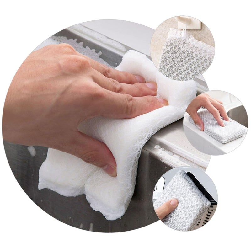 Non Scratch Diamond Mesh Scrub Sponge Pads 15 Pack Gray White For Kitchen Dishwashing - Image 5