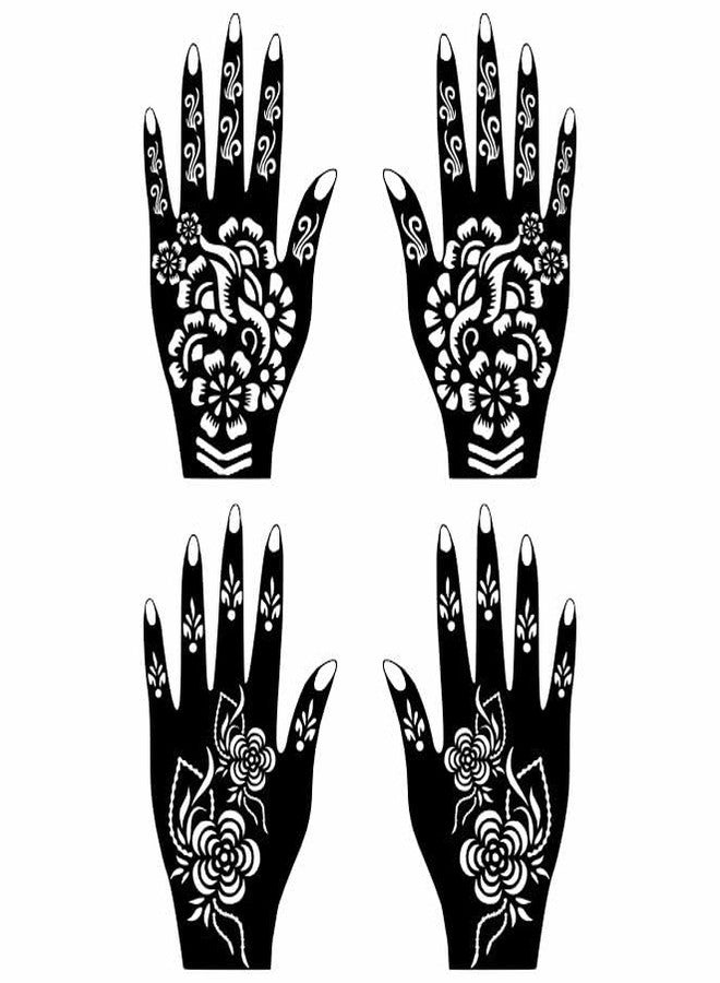 Komstec Traditional Art Mehndi Sticker Combo Set For Girls & Women Palm And Finger Design Pack Of 2 - Image 1